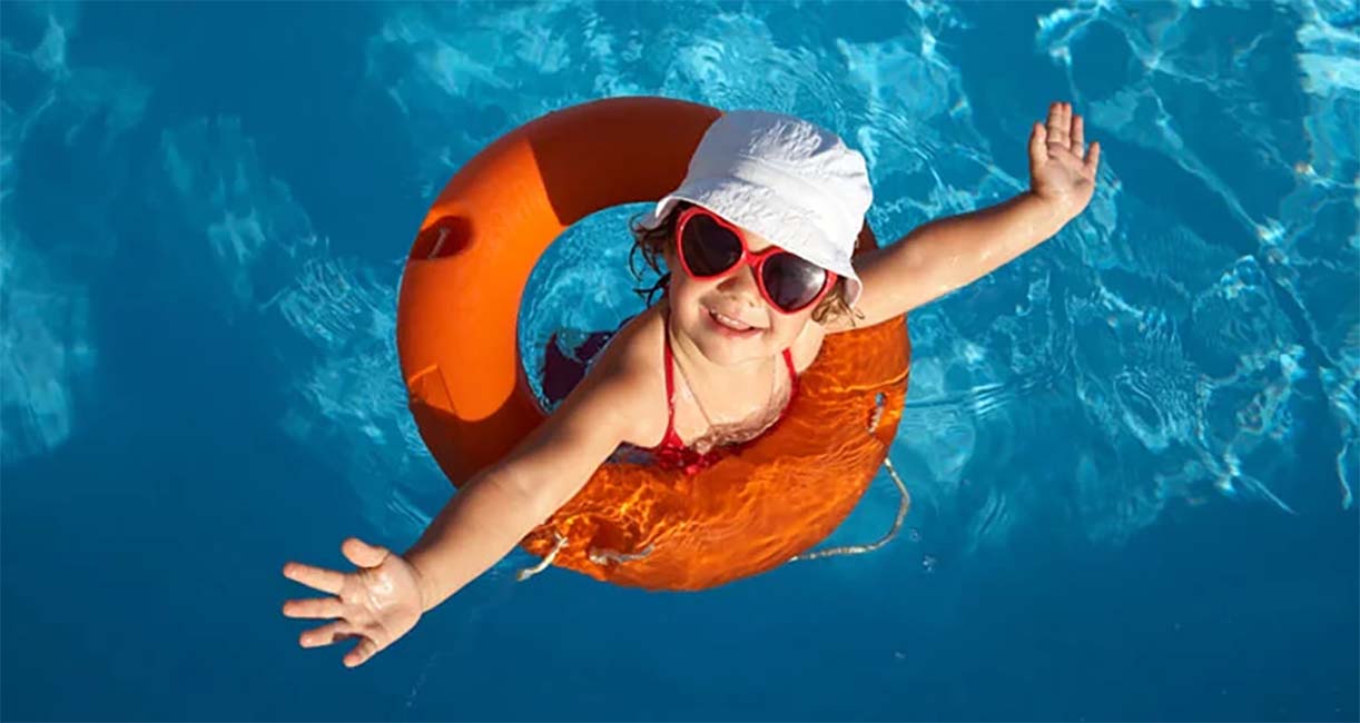 kid in pool